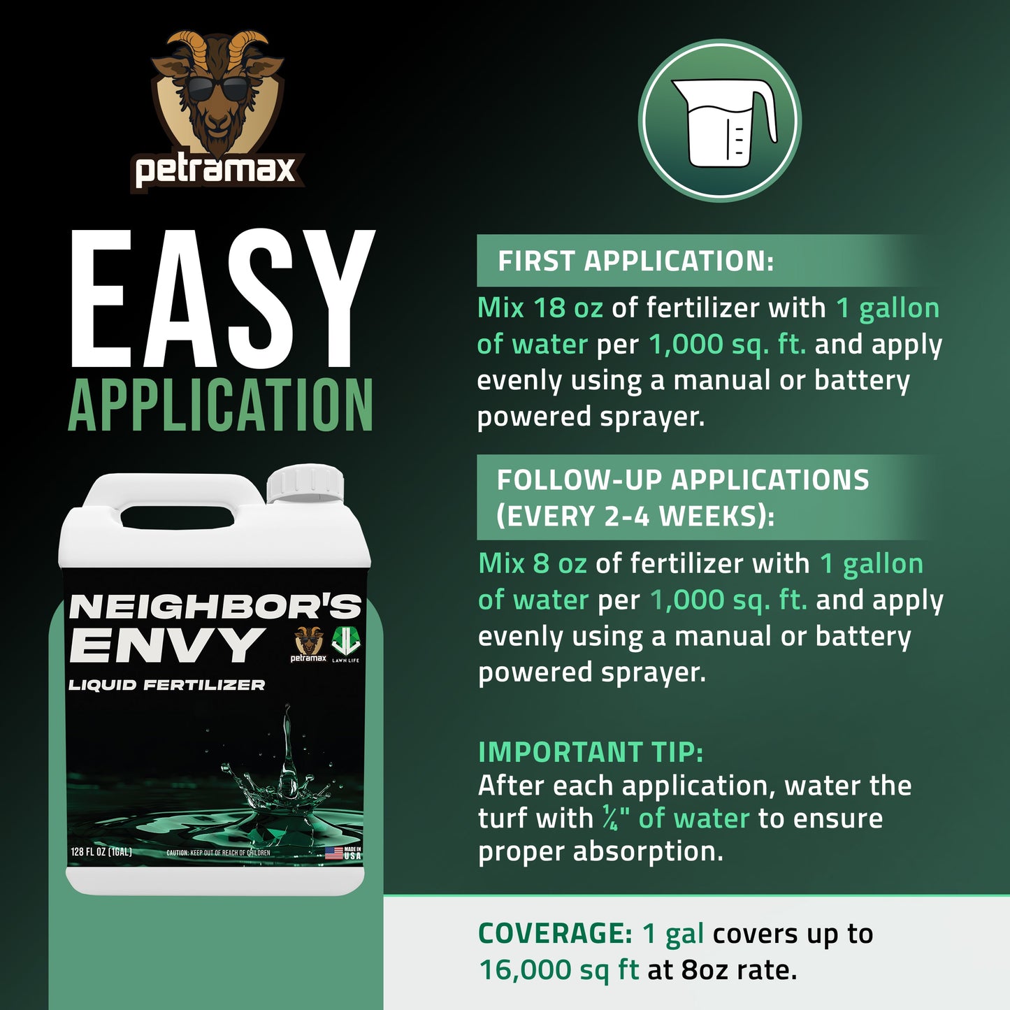 HD4000 Backpack Sprayer +Neighbor's Envy Liquid Lawn Fertilizer Bundle